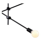 Pendente de Teto Lustre 6 Hastes Ajustável Átomo Preto Dourado Lâmpada E27 Moderno Minimalista