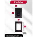 Conjunto 2 Tomadas 110v 1 Interruptor Duplo 10a Unipolar Preto Placa 4x2
