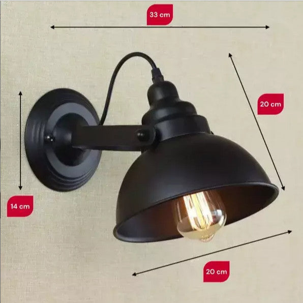 Luminária Pendente de parede do vintage E27 industrial arandela preto luz interior ajustável